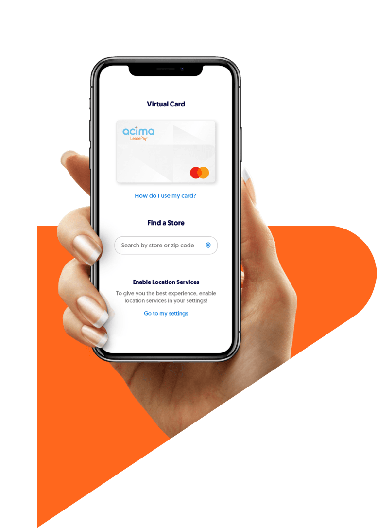 Acima leasing virtual lease card